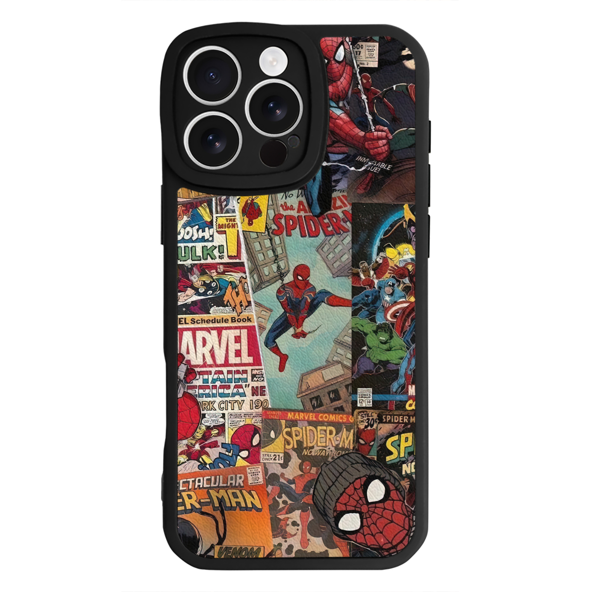 （画像用） Spider Man スパイダーマン 【iPhone 16シリーズ対応】シリコンスマホケース（レザー調） 材質：シリコン
